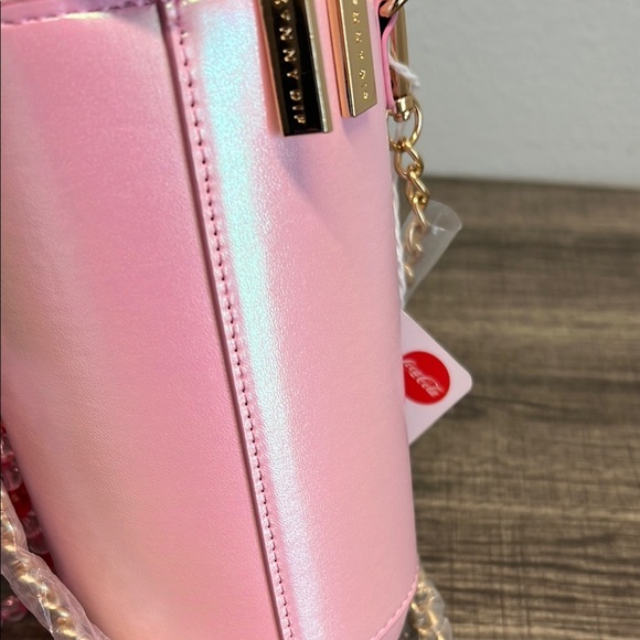 Coca-Cola Skinnydip | Pink Iridescent Cherry 🍒 Coke Can Crossbody Bag w/ Wallet - Picture 9 of 11
